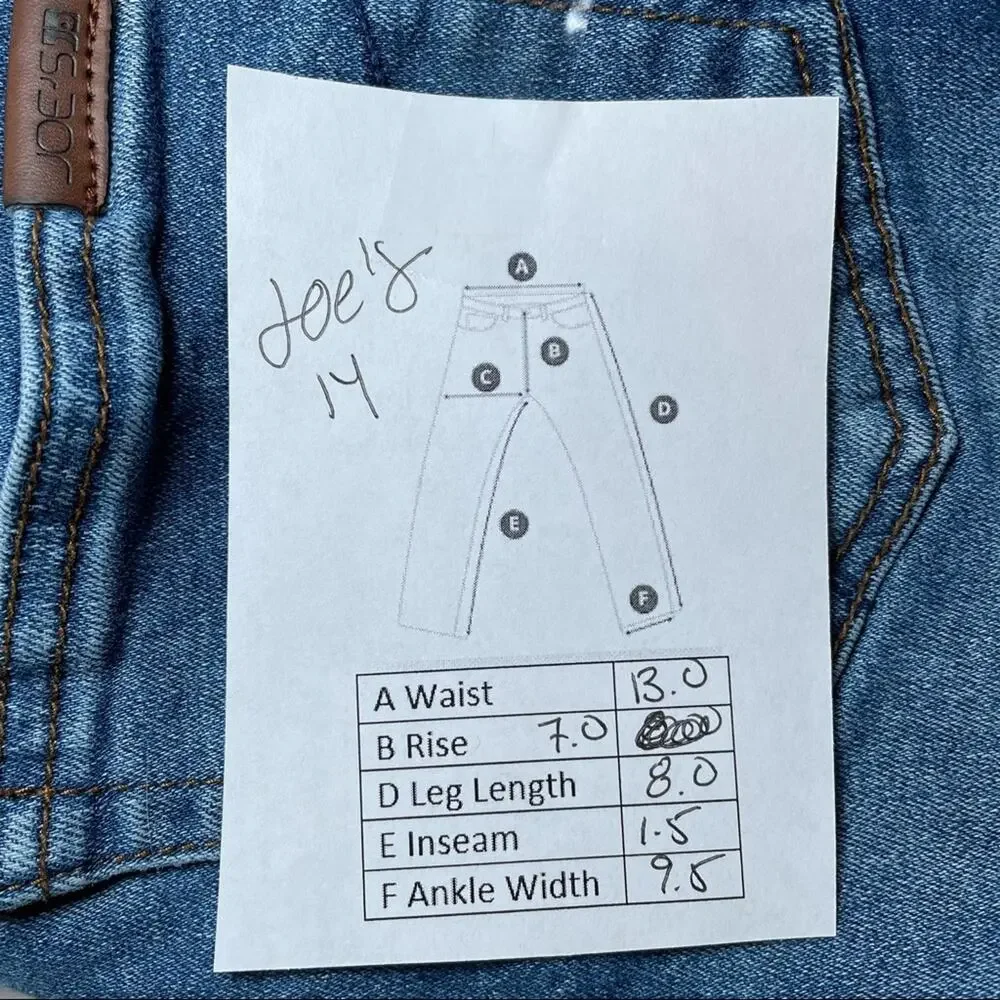 JOES BOHO PREPPY MEDIUM WASH CUFFED DENIM BLUE SHORTS SIZE 14 (GIRLS)
